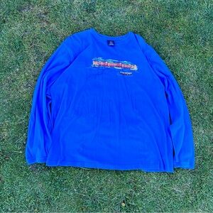 Vintage Tommy Hilfiger Graphic Print Long Sleeve T-shirt Men’s XL Blue Crew Neck